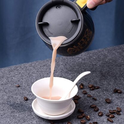 Self Stirring Mug With Lid used in all kinds of household and official places for serving drinks, coffee, any types of beverages etc. (1 Pc / 400 ML) - Image 5