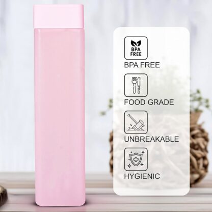 Large Capacity Plastic Water Bottle | Office Bottle | Gym Bottle | Home | Kitchen | Leakproof and BPA Free Drinks Bottle | Square Water Drink Juice Bottle Wide-Mouth BPA Free Leak-Free Lightweight (1 pc / Mix Color / 1000 ML Approx) - Image 5