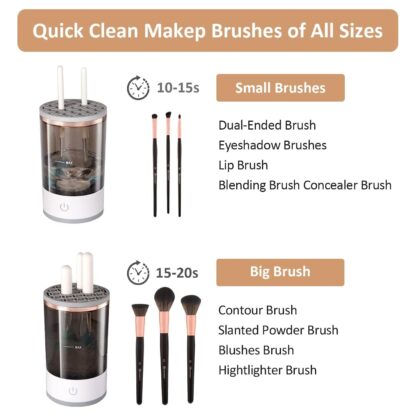 Automatic Makeup Brush Cleaner Fast Electric Brush Cleaner Hand Free Machine Super Clean Brush Washer & Brushes Organizer Tool (1 Pc) - Image 6