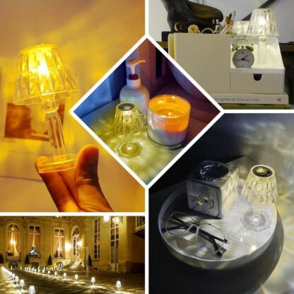 Mini Acrylic LED Desk Lamps Table Lamp Portable Crystal (1 Pc / Small) - Image 6