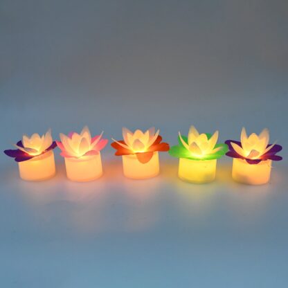 Decoration Candles/Led Diwali Decor Lotus Flower Candle (5 Pc) - Image 6