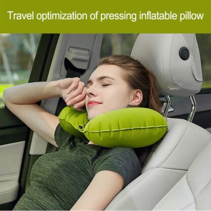 Inflatable & Foldable, Pillow U Shape Air Cushion Travel Pillow, Travel Business Trip Neck Pillow for Long Trips, Ideal for Men & Women Portable, and Perfect for Backpacking, Car Camping, and Even Airplane Travel - Image 3