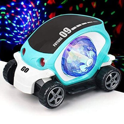 Plastic 360 Degree Rotating Stunt Car Toy for Kids - Bump and Go Action with 4D Lights and Music, Plastic Mini Car with Disco Ball (1 Pc / Battery Not Included) - Image 5