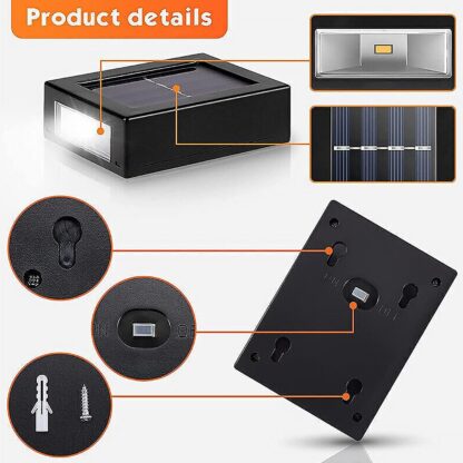 Solar Wall Lights Small Fence Lights Solar Powered Up Down LED Porch Light Garden Lights Outdoor Solar Landscape Lights WaterProof Light (1 Pc) - Image 4