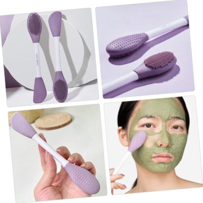 Double-headed Silicone Mask Brush Face Cleansing and Applying Mud Mask Beauty Salon Special Brush Smear Tool Facial Scrub Silicone Wash Scrubber Face Tools (1 Pc) - Image 7