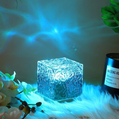 Dynamic Rotating Water Ripple Night Lamp With Remote - Image 3