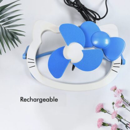 HELLO KITTY CARTOON FAN CUTE BRIGHT COLOR DESKTOP OFFICE USB MINI FAN PERSONAL DESKTOP FAN (Battery Not Include) - Image 5