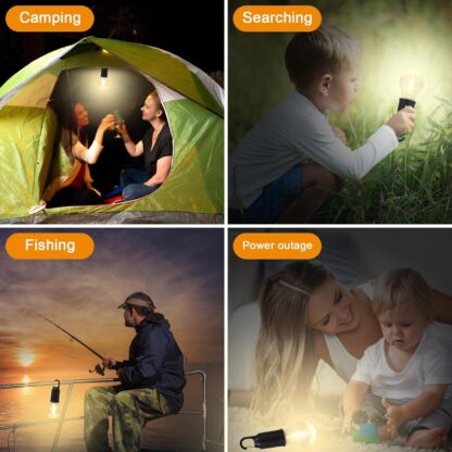 Rechargeable Camping Lights for Tents LED Camping Tent Lantern 3 Lighting Modes Tent Lamp Portable Emergency Camping Lights with Clip Hook for Camping Hiking Fishing, Backpacking (1 Pc) - Image 3