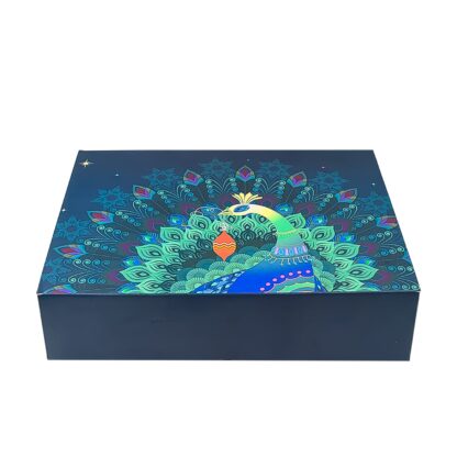 Personalized Temperature Water Bottle, Wishing card & Chocolate (With Attractive Peacock Box / 3 Pc Set) - Image 7