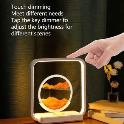 13477 3D Wireless Charging LED Light USB Quicksand Painting Lamp for Bedroom - Image 6