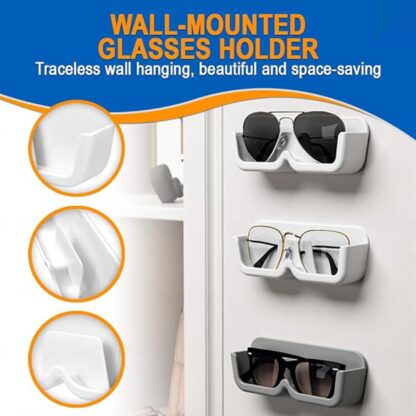 Wall Mount Sunglass Organizer Simple Space Saving Glasses Storage Box Eyewear Stand Holder for Showcase Bedroom Apartment With 2 pc Double Sided Adhesive Sticker (2 Pcs Set) - Image 6