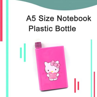 Kitchen Storage A5 size Flat Portable NoteBook Shape Water Bottle With a Cartoon Character Design-Hello Kitty - For School Outdoors and Sports Return Gift/Birthday Gift (1 Pc 420ML) - Image 7