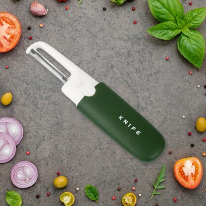 Multifunctional peeler Two in one fruit knife, fruit and vegetable cutting knife+sawtooth peeler, apple, carrot, potato, fruit slice antiskid - Image 6