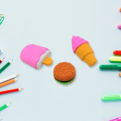 Mix Design Fancy & Stylish Colorful Erasers (1 Set / 3 Pc Set) - Image 6