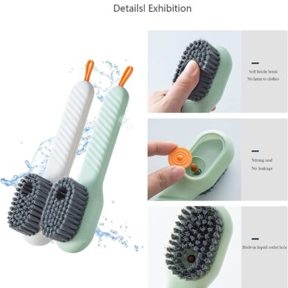 Multifunctional Scrubbing Brush with Liquid / Soap Dispenser, Cleaning Brush with Liquid / Soap Dispenser, Shoe Brush for Cleaning, Cloth Cleaning Brush with Handle Liquid Shoe Brush For Shoe Clothes (1 Pc) - Image 6