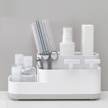 Plastic Multipurpose 5 Compartment Bathroom Desk Organizer Holder (1 Pc) - Image 6