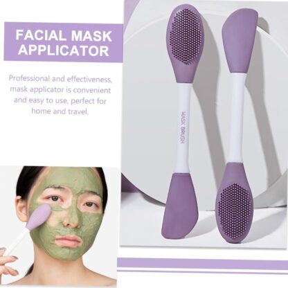 Double-headed Silicone Mask Brush Face Cleansing and Applying Mud Mask Beauty Salon Special Brush Smear Tool Facial Scrub Silicone Wash Scrubber Face Tools (1 Pc) - Image 8