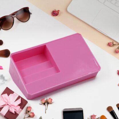 Makeup Organiser Cosmetic Makeup Lipstick Storage Box with Drawer Plastic Case Holder Skin Care Products (1 Pc) - Image 6