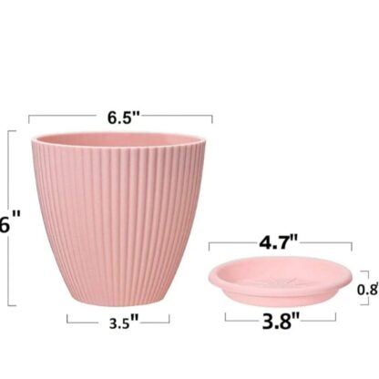 Plastic Flower Pot with Bottom Tray (5 Pcs Set) - Image 7