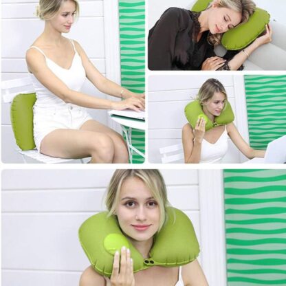 Inflatable & Foldable, Pillow U Shape Air Cushion Travel Pillow, Travel Business Trip Neck Pillow for Long Trips, Ideal for Men & Women Portable, and Perfect for Backpacking, Car Camping, and Even Airplane Travel - Image 6