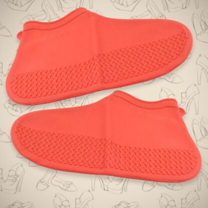 Non-Slip Silicone Rain Reusable Anti skid Waterproof Fordable Boot Shoe Cover (Medium Size / 1 Pair / Red) - Image 3