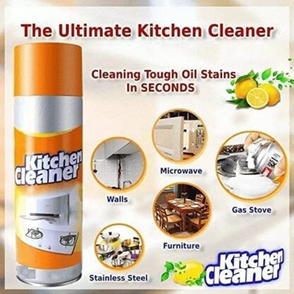 Multipurpose Bubble Foam Cleaner Kitchen Cleaner Spray Oil & Grease Stain Remover Chimney Cleaner Spray Bubble Cleaner All Purpose Foam Degreaser Spray (500 Ml) - Image 3