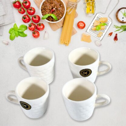 Crysta Ceramic Tea Cups With Plastic tray Environmental Friendly Festival for Milk Cup, Coffee Cup, Tea Cup, Breakfast Cup, Drinking Mug or Outdoor for Household Gift For Birthday (5 Pcs Set) - Image 6