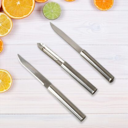 Stainless Steel Multipurpose Sharp Cutting Knife with Non-Slip Handle for Fruit, Meat and Vegetable Chopping (Pack Of 3) - Image 6