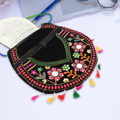 9 inch Handcrafted Cotton Embroidered Shoulder Bag for Girls & women (1 Pc) - Image 4