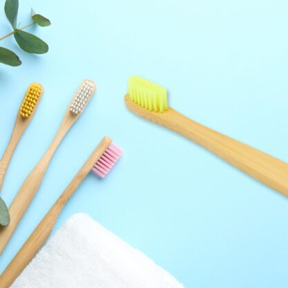 Bamboo Wooden Toothbrush (15 pcs set / With Round Box) - Image 6