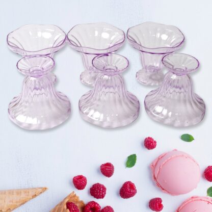 Crystal Plastic Ice-Cream Bowl, Home & Kitchen Serving Platter or Dessert Cup for Sundae, Sweets, Snacks, Fruit, Pudding, Nuts or Dip, Serving Bowls (Crystal Cups, Set of 6) - Image 6