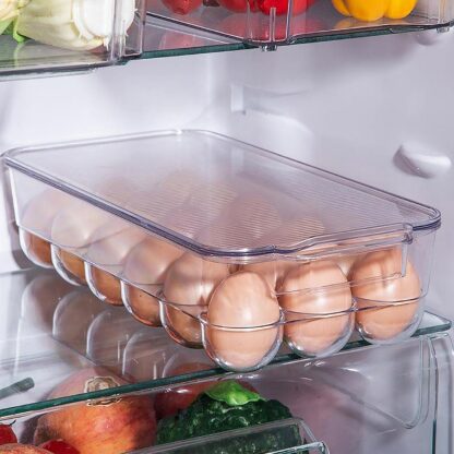 Plastic 18 Cavity Egg Storage Box Or Egg Trays For Refrigerator With Lid & Handles High Quality, Rectangular Egg Tray Box For 18 Egg (1 Pc) - Image 9