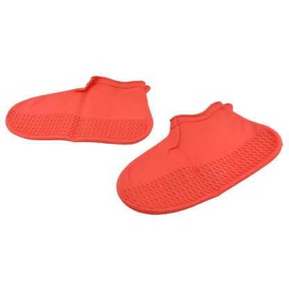 Non-Slip Silicone Rain Reusable Anti skid Waterproof Fordable Boot Shoe Cover (Medium Size / 1 Pair / Red) - Image 5