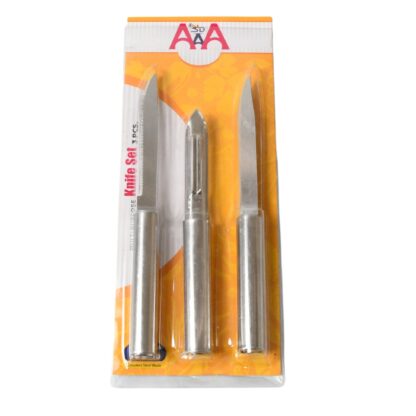 Stainless Steel Multipurpose Sharp Cutting Knife with Non-Slip Handle for Fruit, Meat and Vegetable Chopping (Pack Of 3) - Image 4