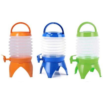 Plastic Collapsible Beverages Container with Tap Cold Drink Dispenser Folding Water Storage Water Jug Tank for Home and Outdoor Party Traveling Picnic (3.5 Litter/ Multicolor) - Image 7