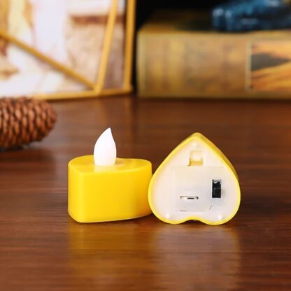 Heart Shape Battery Operated Tea Light LED Candles, for Decoration Use (24 Pc Set) - Image 7