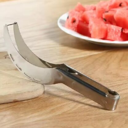 3in1 Stainless Steel Watermelon Cantaloupe Slicer Knife, Corer Fruit, Vegetable Tools Kitchen (1 Pc) - Image 7