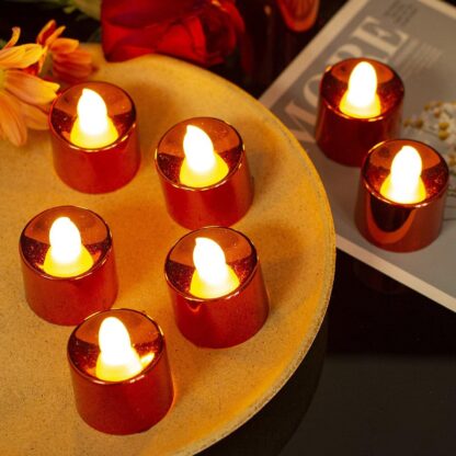 Electrical Candles Diya LED Tea Light, Plastic Candle Light Candle Candle (24 Pc Set) - Image 3