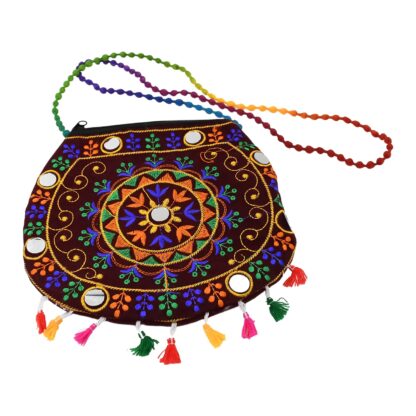 Handcrafted Cotton Embroidered Shoulder Bag / Purse for Girls & women (1 Pc / 9 Inch / Mix Desing) - Image 7