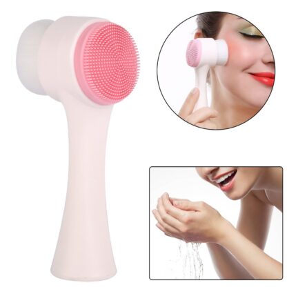 2 in 1 Facial Brush Cleansing | Manual Face Scrubber | Silicone Double-Sided Face Wash Brush for Sensitive, Delicate, Dry Skin (1 Pc) - Image 7