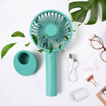 Portable Handheld Fan With 3 Speeds Battery Operated Fan Rechargeable Multi Colors As Base Phone Holder Fan (Battery Included) - Image 4