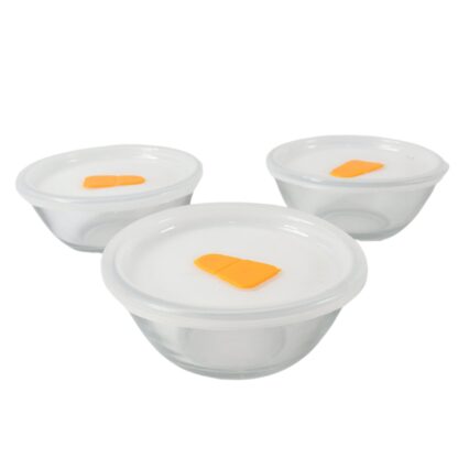 Bista Glass Serving & Mixing Bowls with Plastic Lid | Oven & Microwave Safe & Dishwasher Safe | Scratch Resistant | Transparent | For Household Gift For Birthday (3 Pcs set / 250 ML Approx) - Image 4