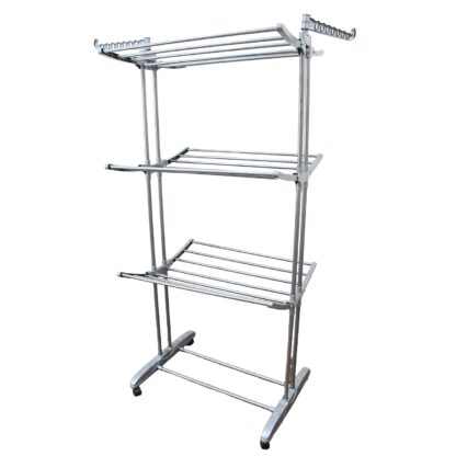 Premium Heavy Duty Stainless Steel 3 Layer Foldable Cloth Drying Stand (1 Set / With Color Box) - Image 7