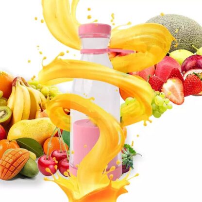 BLENDER PORTABLE JUICER FOR SMOOTHIE , JUICE , VEGETABLE SHAKES WITH 6 BLADES WIRELESS CHARGING MINI PERSONAL SIZE MIXER BOTTLE GRINDER, 420 ML MULTICOLOR - Image 4