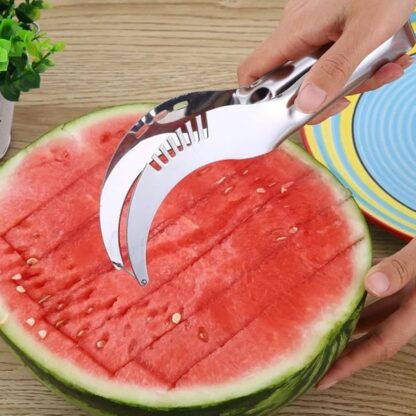 3in1 Stainless Steel Watermelon Cantaloupe Slicer Knife, Corer Fruit, Vegetable Tools Kitchen (1 Pc) - Image 8