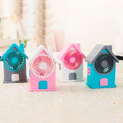 Mini House Fan House Design Rechargeable Portable Personal Desk Fan For Home , Office & Kids Use (Battery Not Include) - Image 6