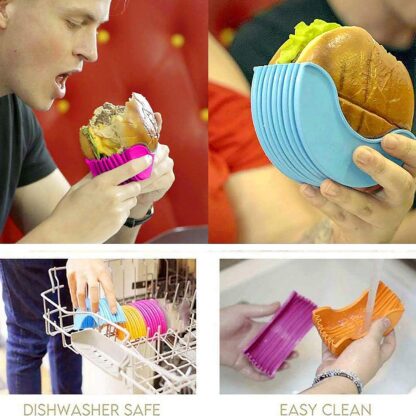 Silicone Burger Holder Snack Holder Reusable Burger Holder - Image 7