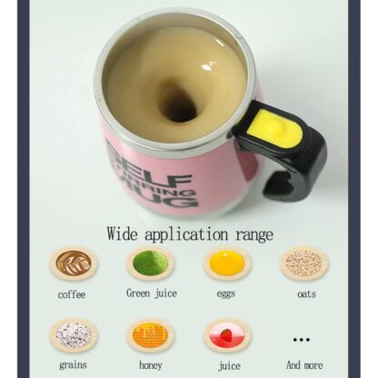 Self Stirring Mug With Lid used in all kinds of household and official places for serving drinks, coffee, any types of beverages etc. (1 Pc / 400 ML) - Image 8