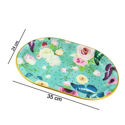 Big Plastic Flower Printed Design Serving Tray