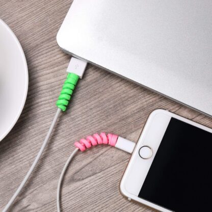 Spiral Charger Cable Protector Data Cable Saver Charging Cords Protective for All Universal Earphone & Cable Cover (Pack of 10) - Image 6